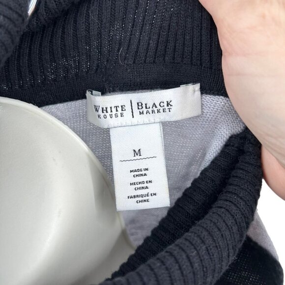 WHBM BLACK & GRAY SLEEVELESS TURTLENECK LONG SWEATER - M - Picture 4 of 4